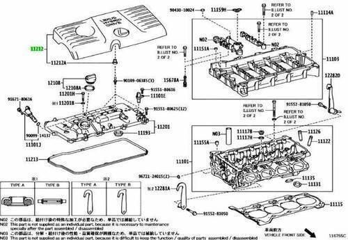 Toyota lexus ct200h cylinder head cover engine cover white genuine car parts