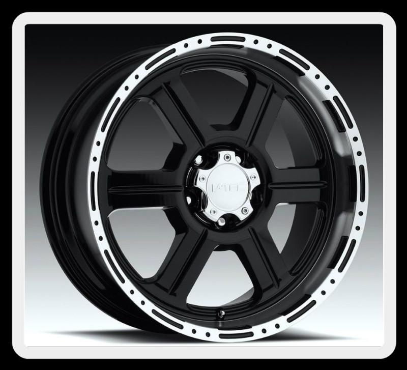 18" x 9" v-tec offroad 18 inch 326 gloss black rims 6x135 ford f150 wheels +00