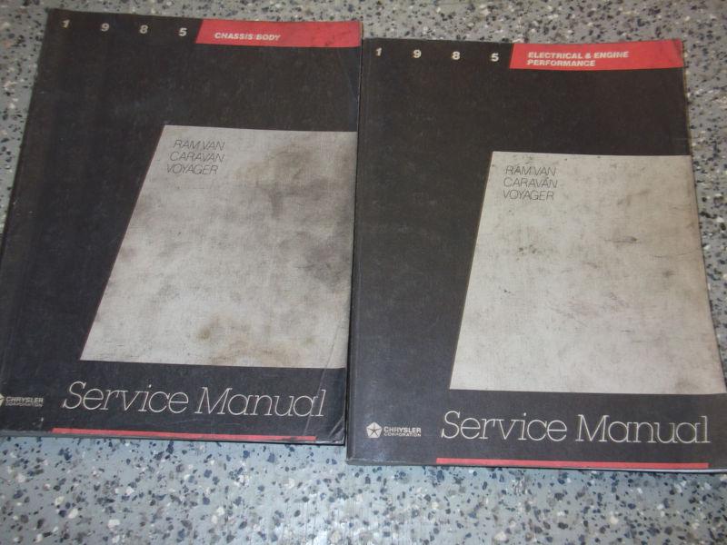 1985 dodge ram van caravan plymouth voyager service repair shop manual set oem