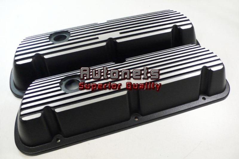 Small block ford 289 302 351w black aluminum valve cover mustang hot rat rod