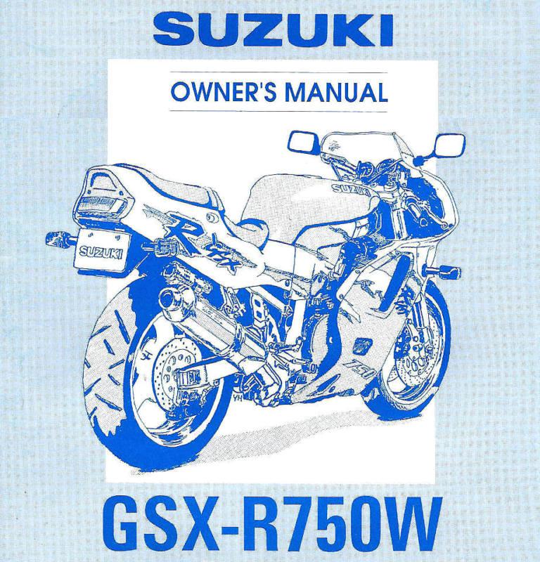 1994 suzuki gsx-r750w motorcycle owners manual -gsx r750 w-suzuki-gsxr75w