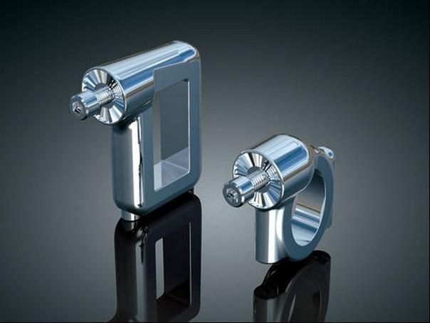 Kuryakyn clamp f/side mount license plate f/models w/ swingarm cover fxst 86-12