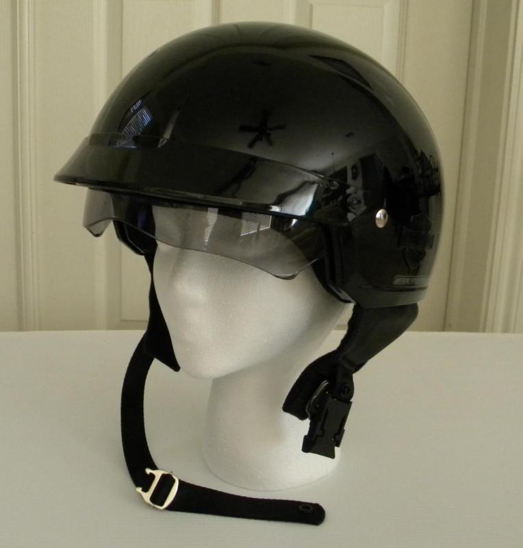 Harley davidson 1/2 motor cycle helmet with shield - like new
