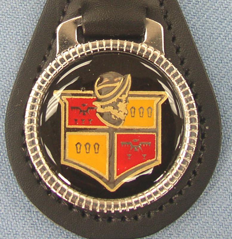 Vintage hernando desoto black leather usa keyring key fob key holder 