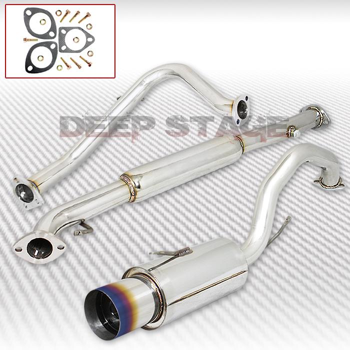 Racing cat back exhaust 4.5" burnt tip muffler 95-99 mitsubishi eclipse nt na 2g