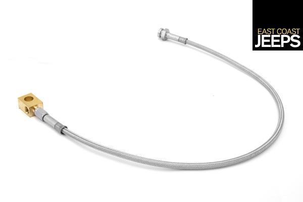 16735.04 rugged ridge rear brake hose, braided stainless steel, 76-86 jeep cj
