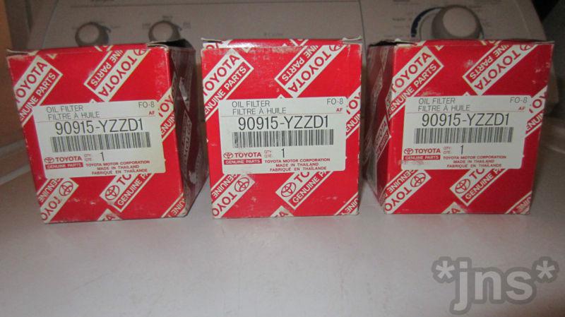 Lot of (3) genuine factory oem lexus is300 toyota oil filter 90915-yzzd1