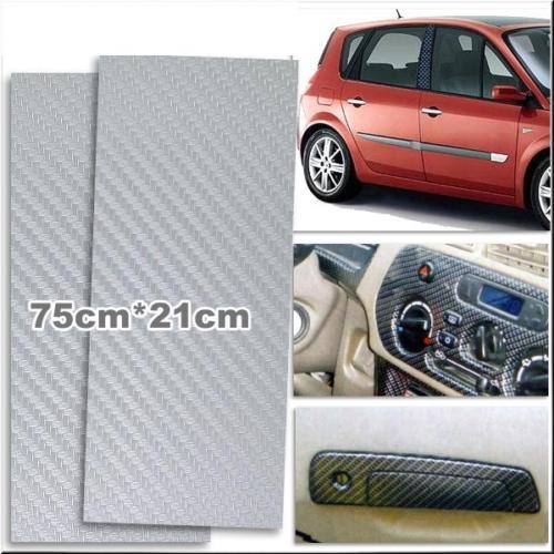3d texture carbon  pvc sheet sticker decal stickers gray x 2pieces 75cm x 21cm