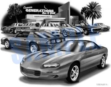 Camaro 2000 generations muscle car auto art print   ** free usa shipping **