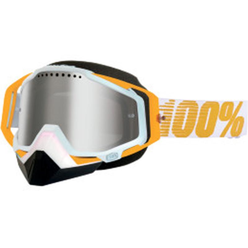 New 100% racecraft snow motocross goggles,orange/white(orange/white),mirror lens