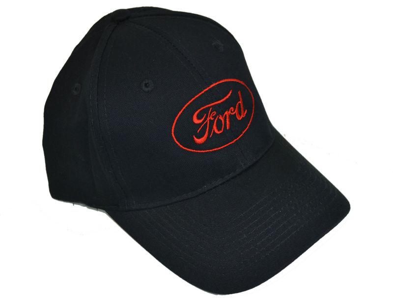 New ford logo hat black with red logo size adjustable velcro strap
