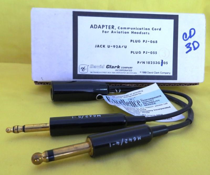 Sell david clark HEADSETS plug adapters P/N 18253G05 in ITALY, IT, for