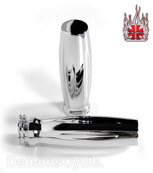Chrome billet "screw driver" hand grips set fits harley