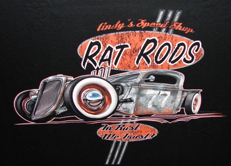 Rat rod pick up  lg  shirt       (car) vintage old school traditional