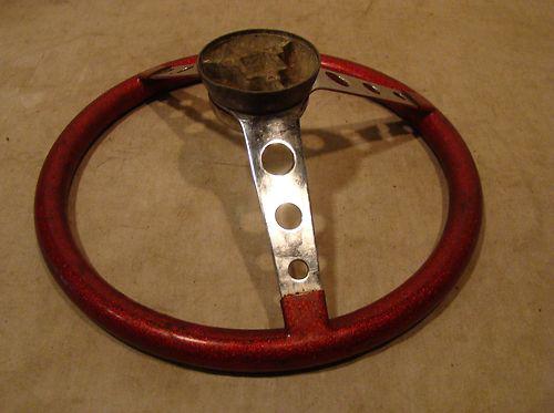 VINTAGE SUPERIOR 500 RED METAL FLAKE STEERING WHEEL HOT/RAT ROD DUNE BUGGY CHEVY, US $19.95, image 8