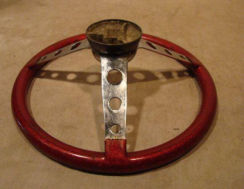 VINTAGE SUPERIOR 500 RED METAL FLAKE STEERING WHEEL HOT/RAT ROD DUNE BUGGY CHEVY, US $19.95, image 9
