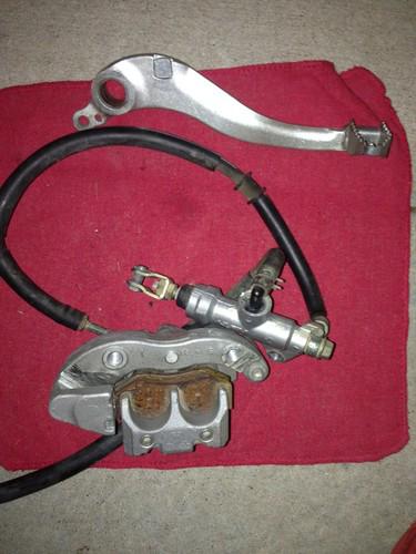 06 yfz 450 rear brake system assembly caliper pedel line pads lever foot