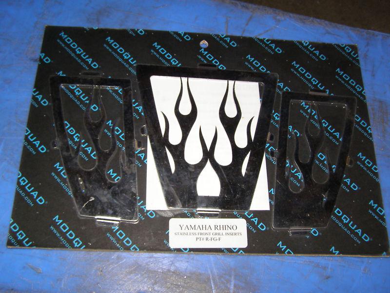 Yamaha rhino grill insert modquad polished stainless 