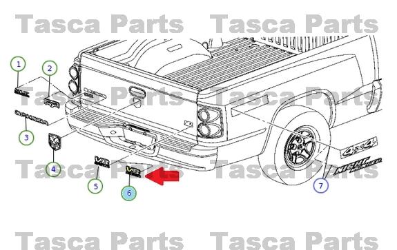 New oem mopar tailgate v8 high output badge emblem 2006-2007 dodge dakota 4.7l