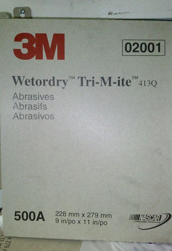 3m 02001...500a grit....wetordry 9" x 11" sandpaper.....50 sheets...new 