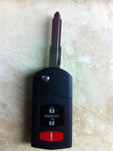 Mazda flip key remote bgbx1t478ske12501  3 buttons uncut key blade mint - nr!!