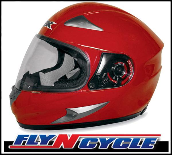 Afx fx-90 solid red xl full face motorcycle helmet dot ece