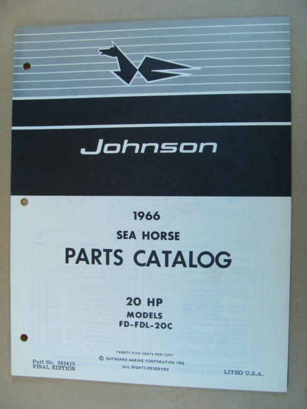 1966 omc johnson 20 hp models fd fdl 20c outboard motor parts catalog 381415