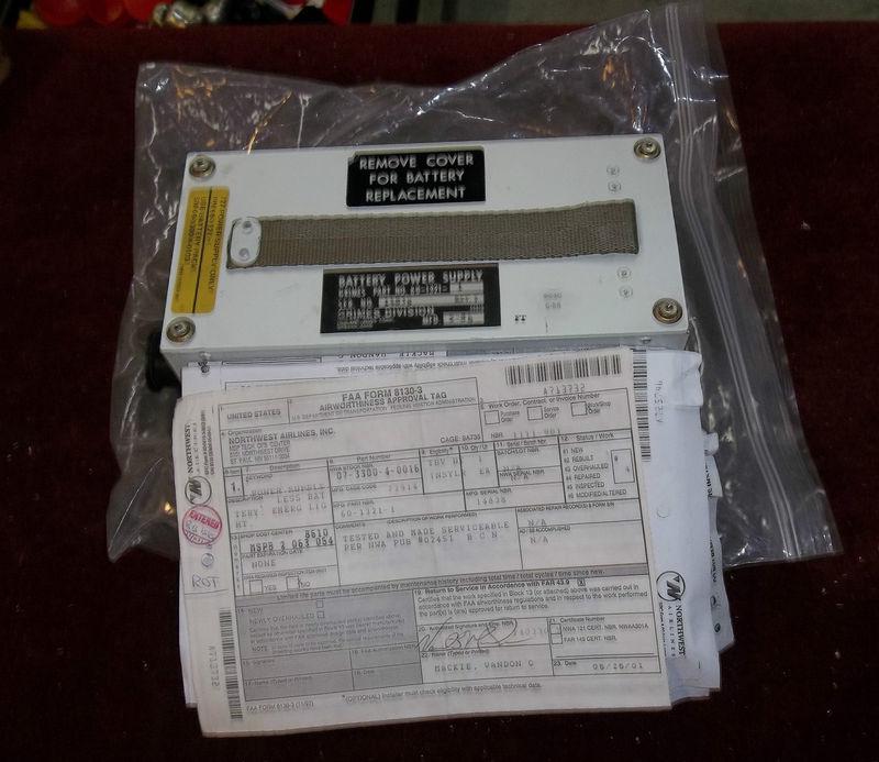 Aviation emergency light batt pn: 60-1321-1