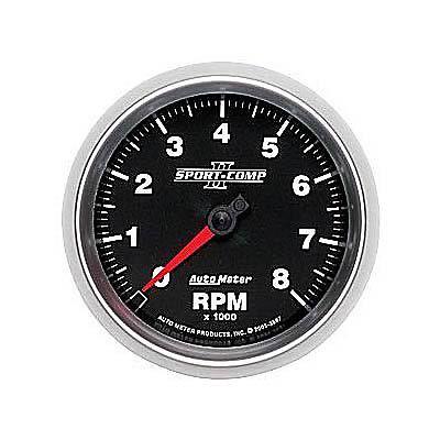 Autometer sport-comp ii tachometer 0-10,000 3 3/8" dia in-dash black face 3697