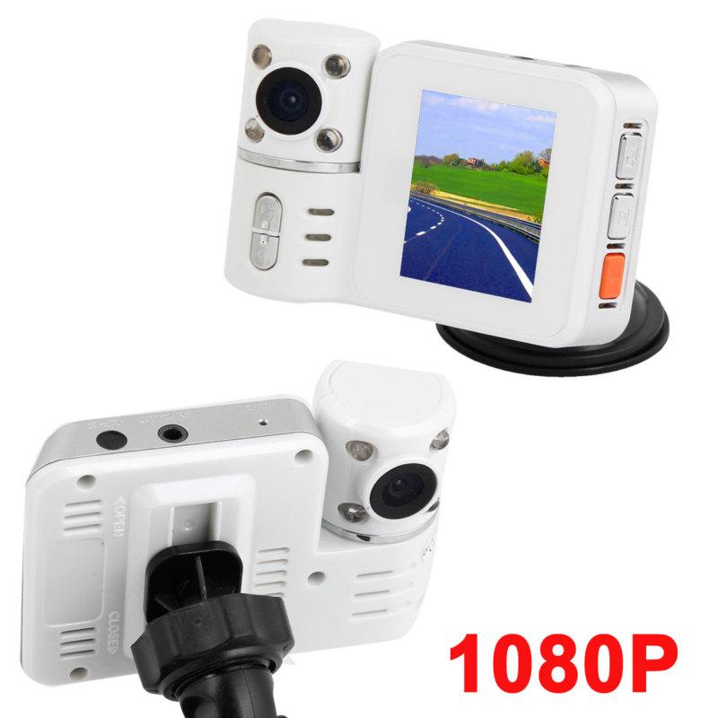 1080p night vision 180 degree camera road recorder camcorder car dvr white