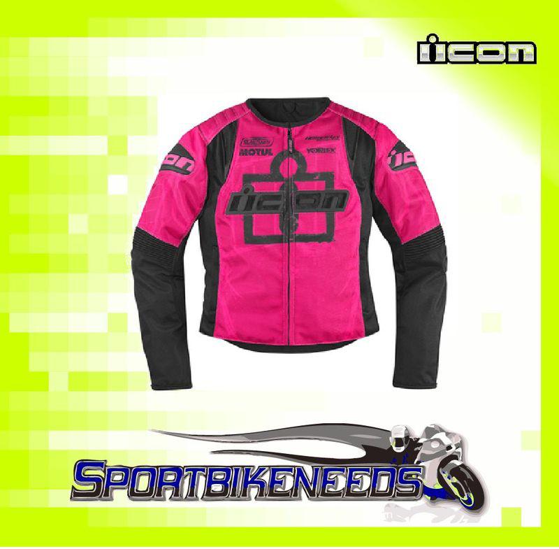 Icon womens overlord type 1 jacket pink size x-large xl