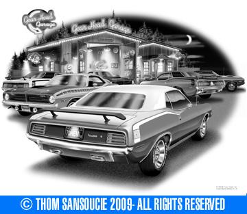  mopar 1970 hemi cuda muscle car art print    ** free usa shipping **