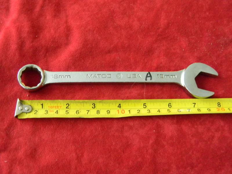 Matco tools 18 mm combination open box end wrench 12 point wm 18c2 used (a) vgc