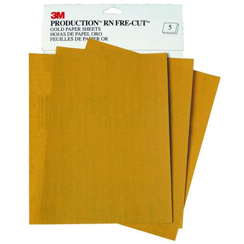 3m 180 grit production frecut gold sandpaper 9" x 11" sheet 50 in a box 2545