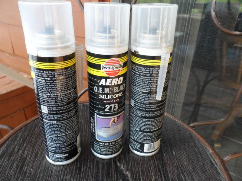 3 cans versachem aero oem black silicone type 273 sensor safe 8oz each can new