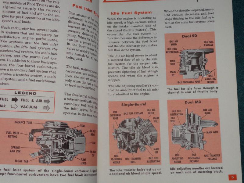 1960 FORD TRUCK / CARBURETOR SERVICE / SHOP MANUAL / ORIGINAL BOOK, US $22.50, image 3
