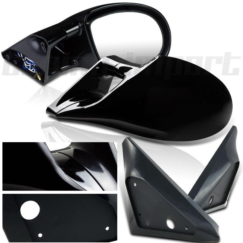 1996-2000 honda civic hx si m3 style glossy black side view power adjust mirrors