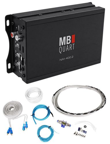 Mb quart na1-400.2 400 watt rms 2-ch. marine boat atv compact amplifier+amp kit