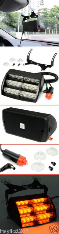 18 LED EMERGENCY VEHICLE STROBE WINDSHIELDS DASHBOARD AMBER FLASHING LIGHTS SOS, US $19.95, image 3