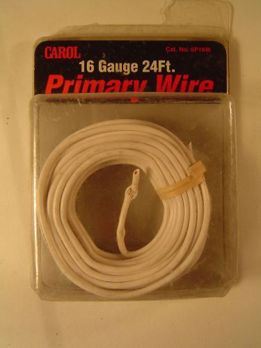 Carol cat. no. 6p16w 16 gauge primary wire white 24 ft. feet nip nos