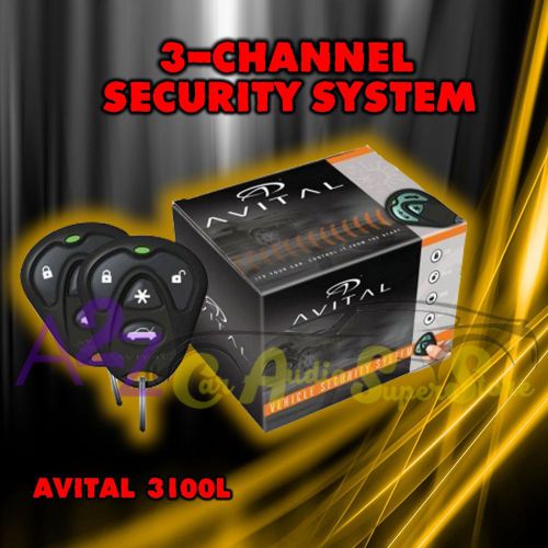 Avital 3100l 3-channel car alarm with 2 remotes and keyless entry with siren