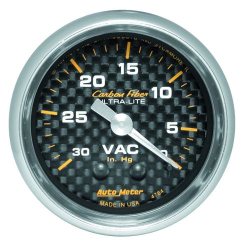 Auto meter 4784 carbon fiber; mechanical vacuum gauge