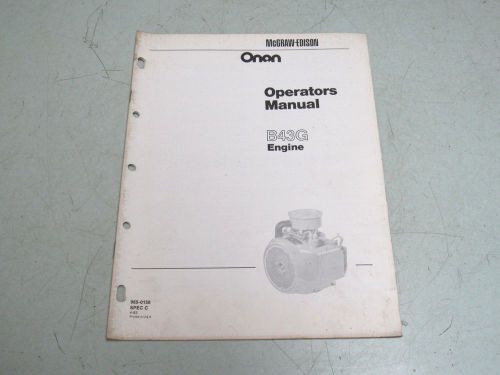 Oem onan 965-0158 b43g engine oerators manual free ship