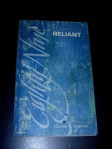 1989 plymouth reliant owners manual