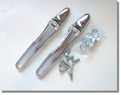 1938 - 1939 chevrolet sedan chrome trunk hinges with mounting hardware