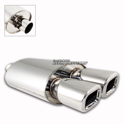 3&#034; remus style square tip stainless steel 2.5&#034; inlet weld-on muffler exhaust