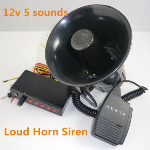 Louder 12v 5 sounds top quality car mic pa system horn/siren auto van truck tone