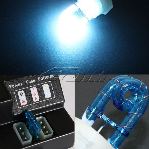 Blue 8 hid bulbs hide a way emergency hazard warning strobe light set new b