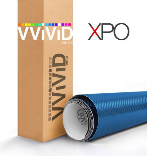 Metallic blue carbon fiber car wrap film 100ft x 5ft vvivid xpo cast vinyl decal