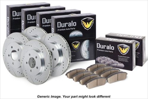 Front rear premium performance brake kit - ceramic pads slotted &amp; drilled rotors